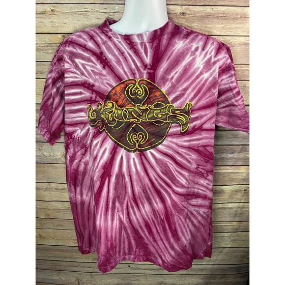 KINGS Sunboy Tie-Dye Turtle Tee Pink Spiral Size Large Hand Dyed Graphic Shirt - Picture 1 of 11